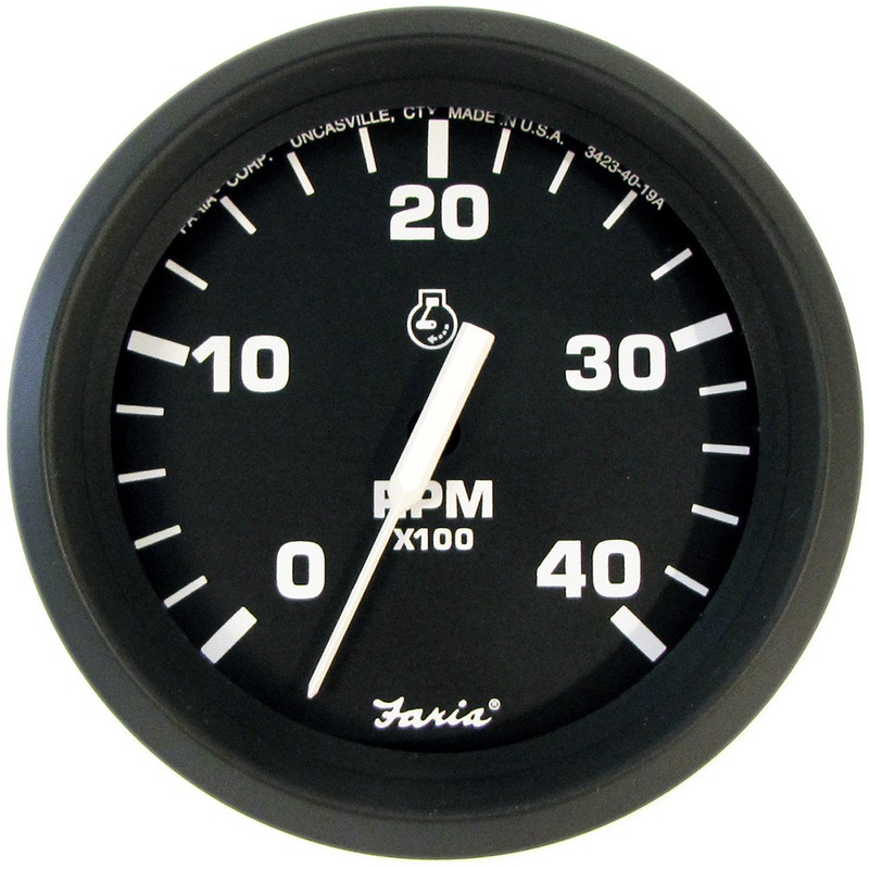 Faria 4″ Tachometer Euro Style (4000 RPM) Diesel (Mech Takeoff  Var Ratio Alt) – Black *Bulk Case of 12* [TD9122B]
