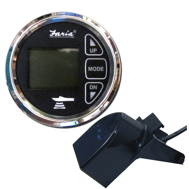 Faria Chesapeake Black 2″ Dual Depth  Temp Sounder w/Transom Mount Transducer [13752]