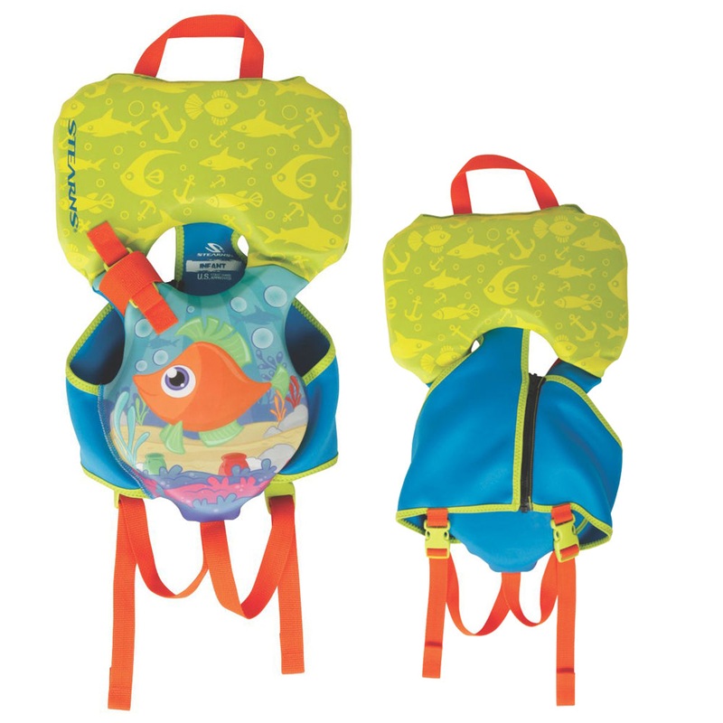 Puddle Jumper Infant Hydroprene Life Vest – Orang/Green/Blue Fish – Under 30lbs [2000038439]
