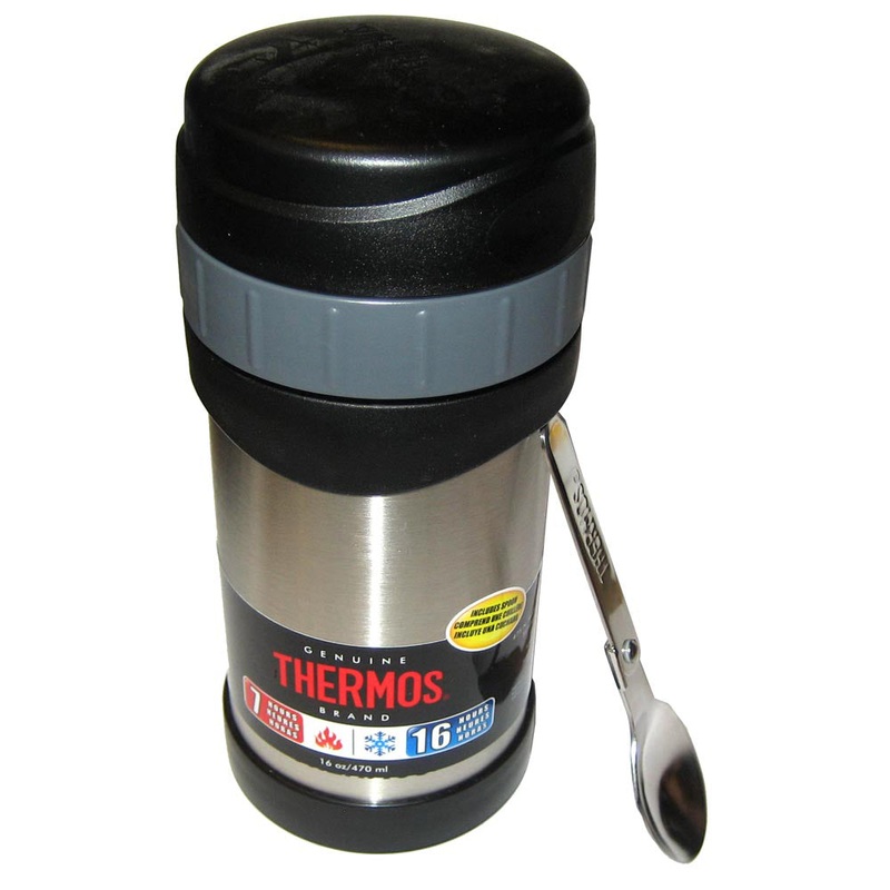 Thermos 16oz Stainless Steel Food Jar w/Folding Spoon – 7 Hours Hot/9 Hours Cold [2340SSW4]