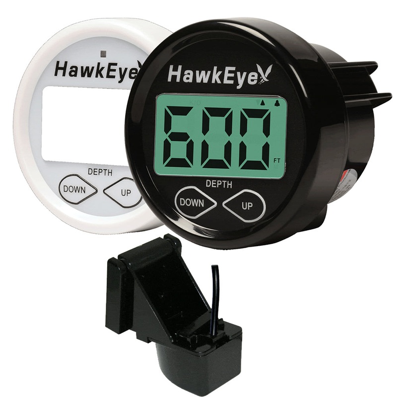 HawkEye DepthTrax 2BX In-Dash Digital Depth  Temp Gauge – Transom Mount – 600 [DT2BX-TM]