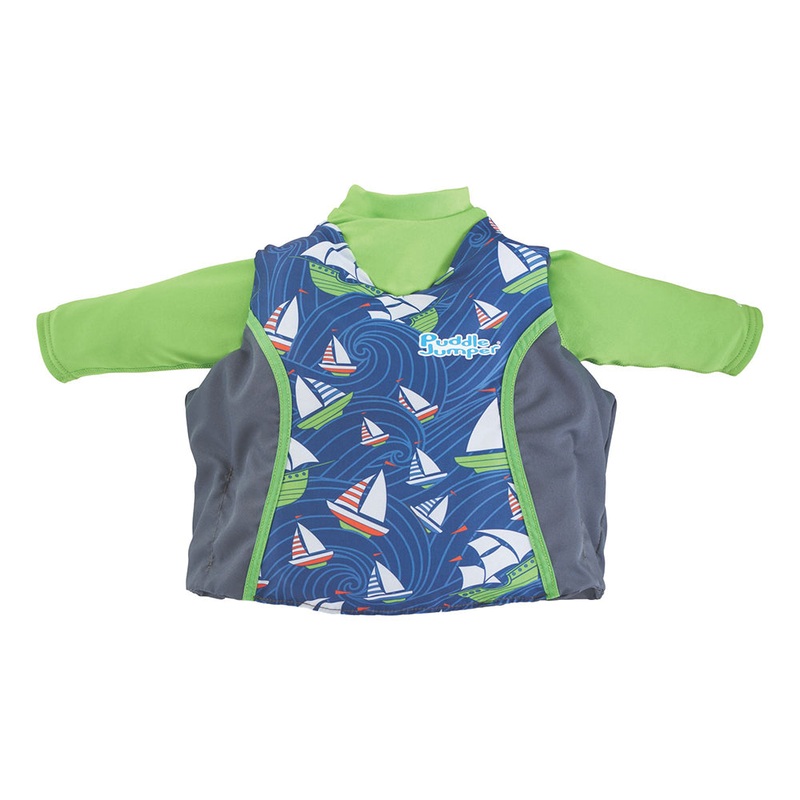 Puddle Jumper Kids 2-in-1 Life Jacket  Rash Guard – Sailboards – 33-55lbs [2000033185]