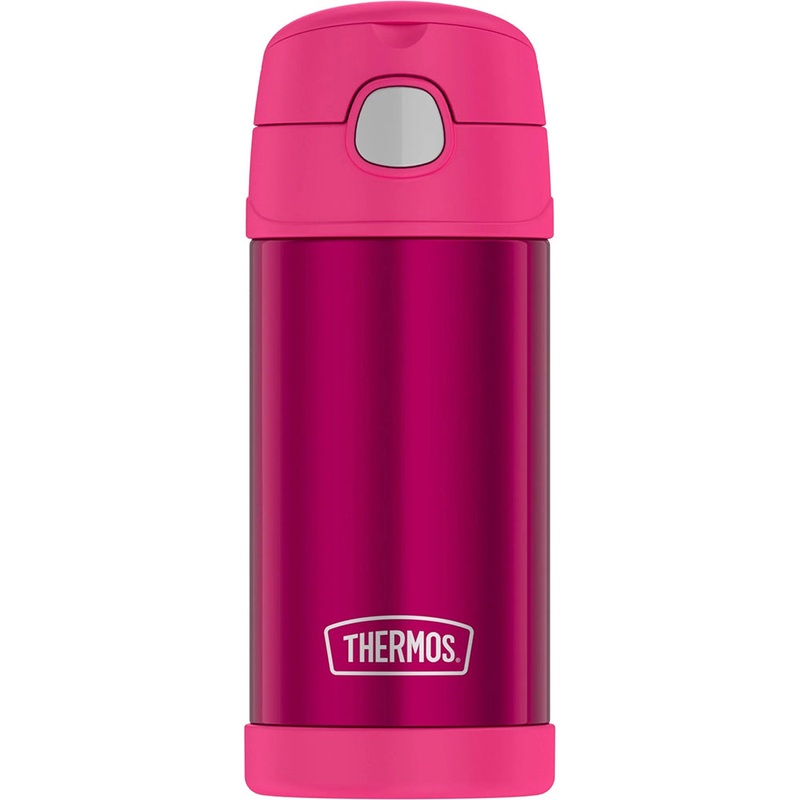 Thermos FUNtainer Stainless Steel Insulated Pink Water Bottle w/Straw – 12oz [F4019PK6]
