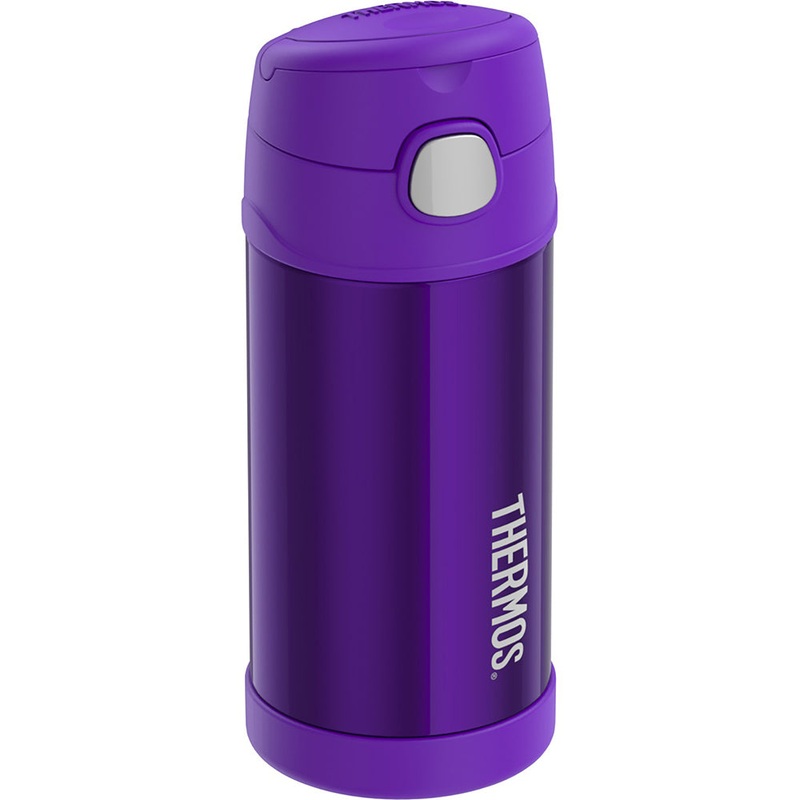 Thermos FUNtainer Stainless Steel Insulated Purple Water Bottle w/Straw – 12oz [F4019VI6]