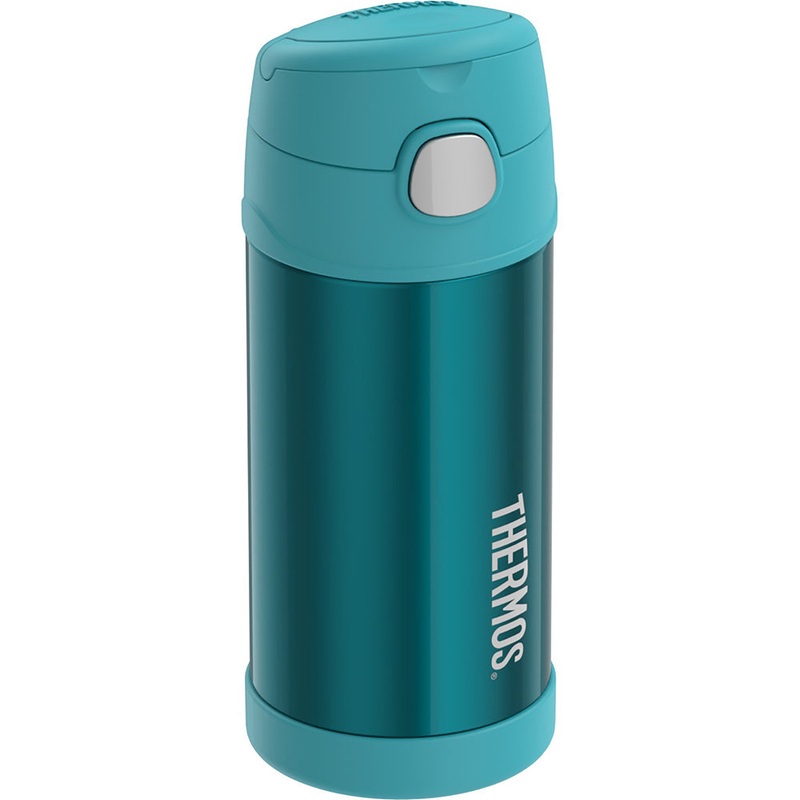 Thermos FUNtainer Stainless Steel Insulated Teal Water Bottle w/Straw – 12oz [F7019TL6]