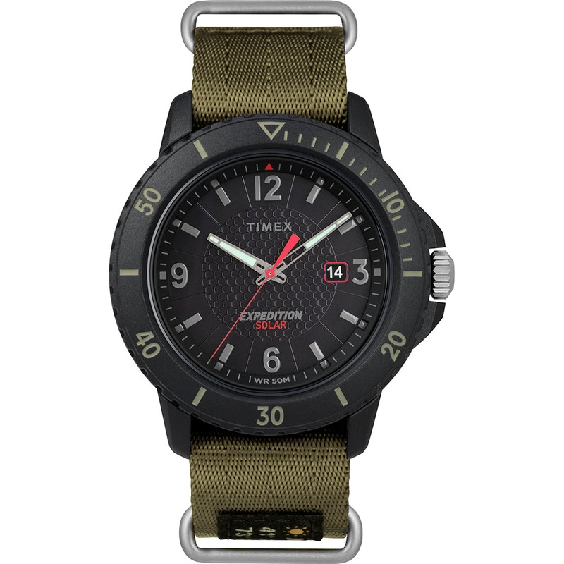 Timex Gallatin Nylon Slip-Thru Watch – Solar Green/Black Dial [TW4B14500JV]