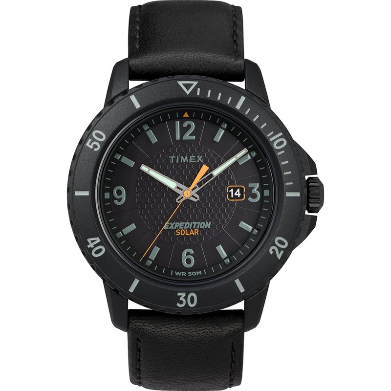 Timex Gallatin Solar Watch – Leather Strap/Black Dial [TW4B14700JV]