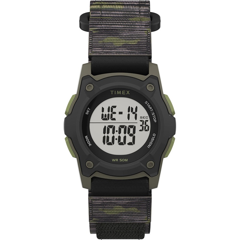 Timex Kids Digital 35mm Watch – Green Camo w/Fastwrap Strap [TW7C77500XY]