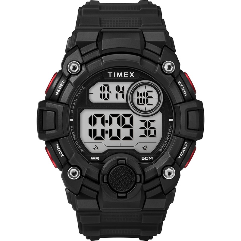 Timex Mens A-Game DGTL 50mm Watch – Black/Red [TW5M27600JV]
