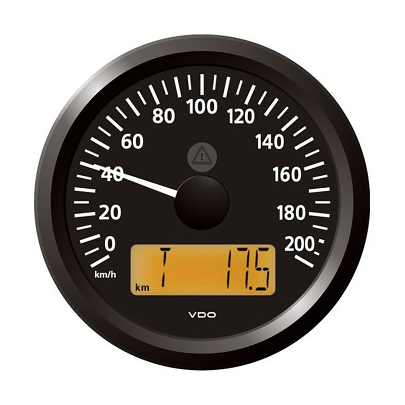 Veratron 3-3/8″ (85 mm) ViewLine Speedometer – 0 to 200 KMH – 12/24V – Black Dial  Triangular Bezel [A2C59512370]