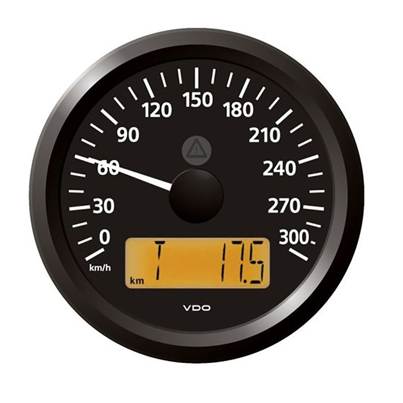 Veratron 3-3/8″ (85 mm) ViewLine Speedometer – 0 to 300 KMH – 12/24V – Black Dial  Triangular Bezel [A2C59512371]