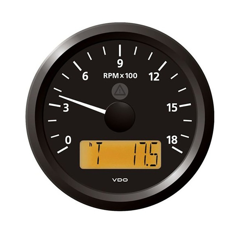 Veratron 3-3/8″ (85 mm) ViewLine Tachometer – 0 to 6000 RPM – 8 to 32V – Black Dial  Triangle Bezel [A2C59512350]