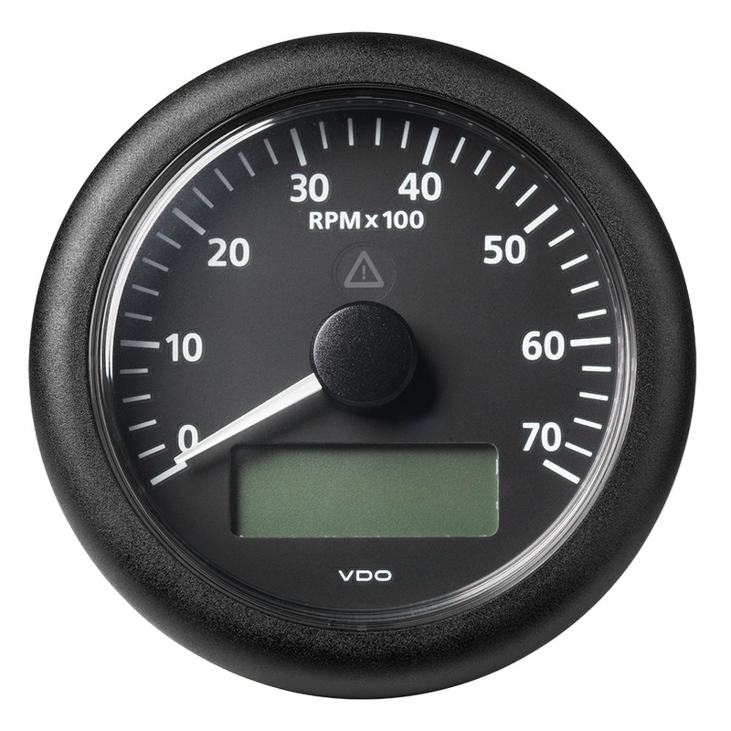 Veratron 3-3/8″ (85MM) ViewLine Tachometer w/Multi-Function Display – 0 to 7000 RPM – Black Dial  Bezel [A2C59512394]