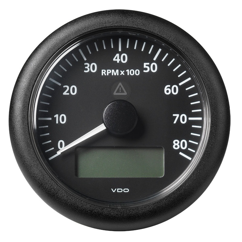 Veratron 3-3/8″ (85MM) ViewLine Tachometer with Multi-Function Display – 0 to 8000 RPM – Black Dial  Bezel [A2C59512395]