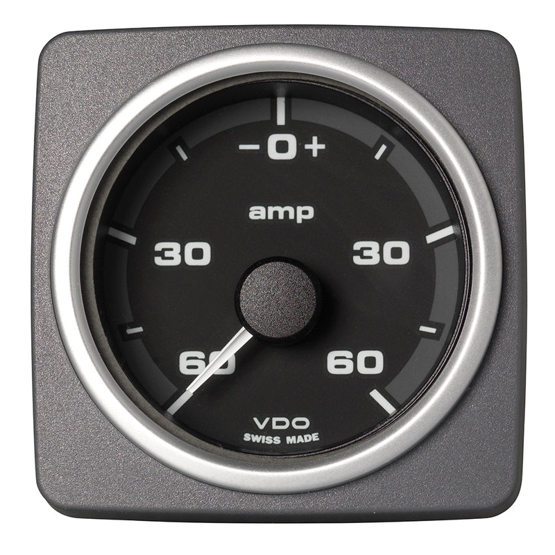 Veratron 52 MM (2-1/16″) AcquaLink Ammeter Gauge -60/+60 AMP – Black Dial  Bezel [A2C59501942]