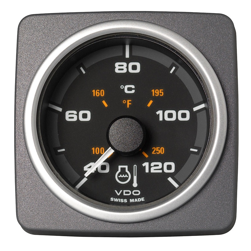 Veratron 52 MM (2-1/16″) AcquaLink Coolant Temp Gauge 40 to120C – Black Dial  Bezel [A2C59501931]