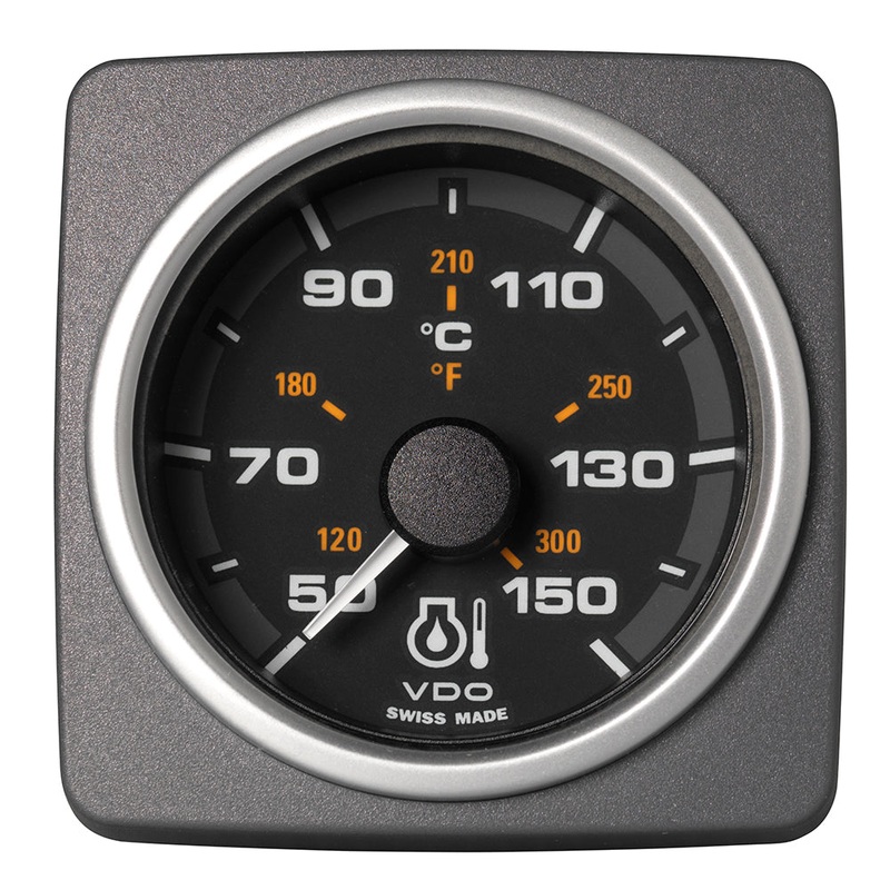 Veratron 52 MM (2-1/16″) AcquaLink Engine Oil Temp 50C to 150C – Black Dial  Bezel [A2C59501926]