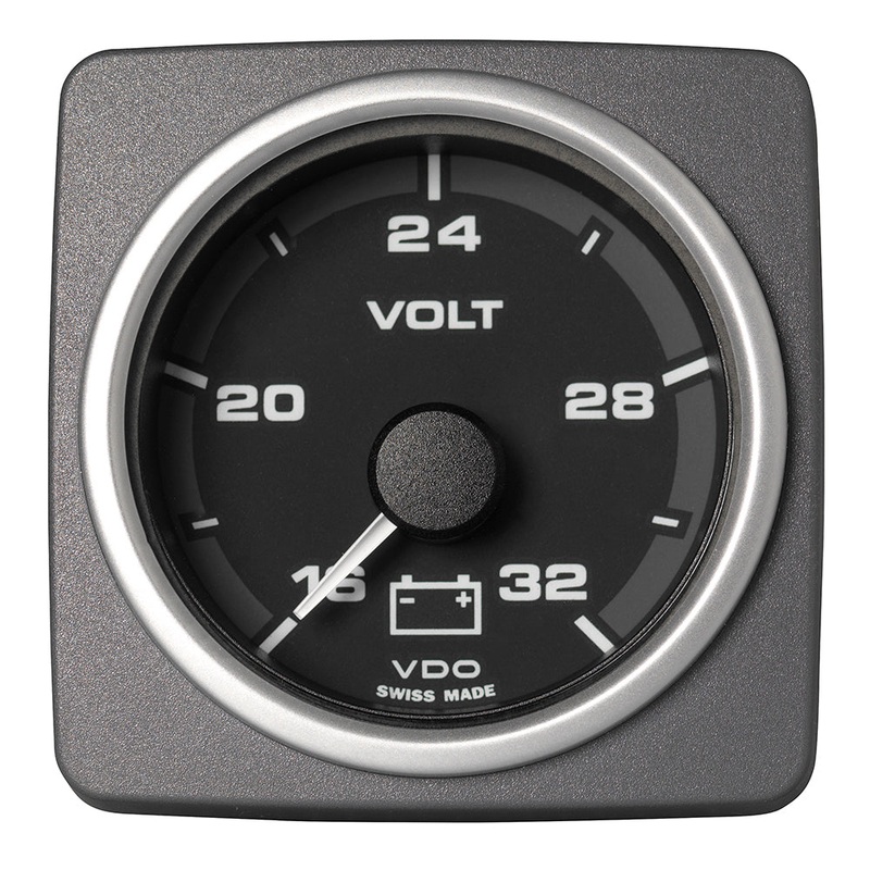 Veratron 52 MM (2-1/16″) AcquaLink Voltmeter Gauge 16-32V Range – Black Dial  Bezel [A2C59501941]