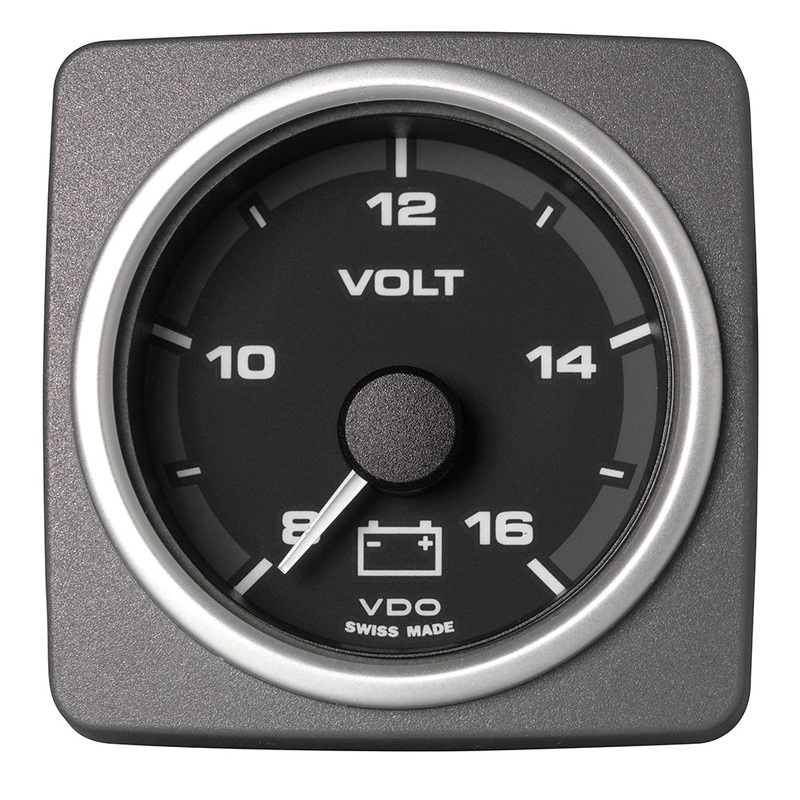 Veratron 52 MM (2-1/16″) AcquaLink Voltmeter Gauge 8-16V Range – Black Dial  Bezel [A2C59501940]