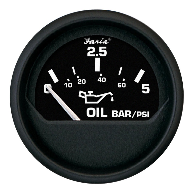 Faria Euro Black 2″ Oil Pressure Gauge – Metric (5 Bar) [12805]