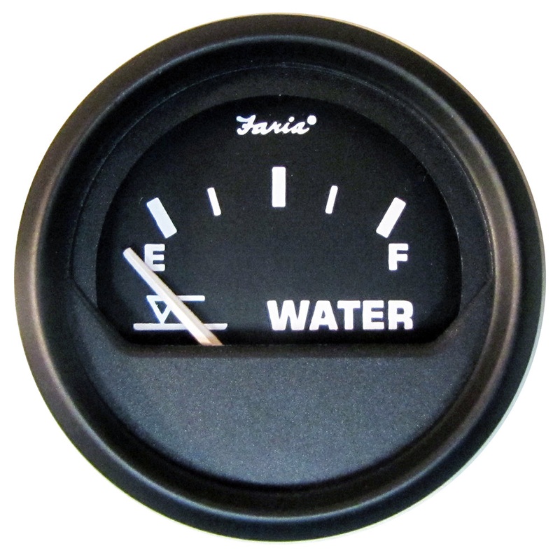 Faria Euro Black 2″ Tank Level Gauge – Potable Water [12830]
