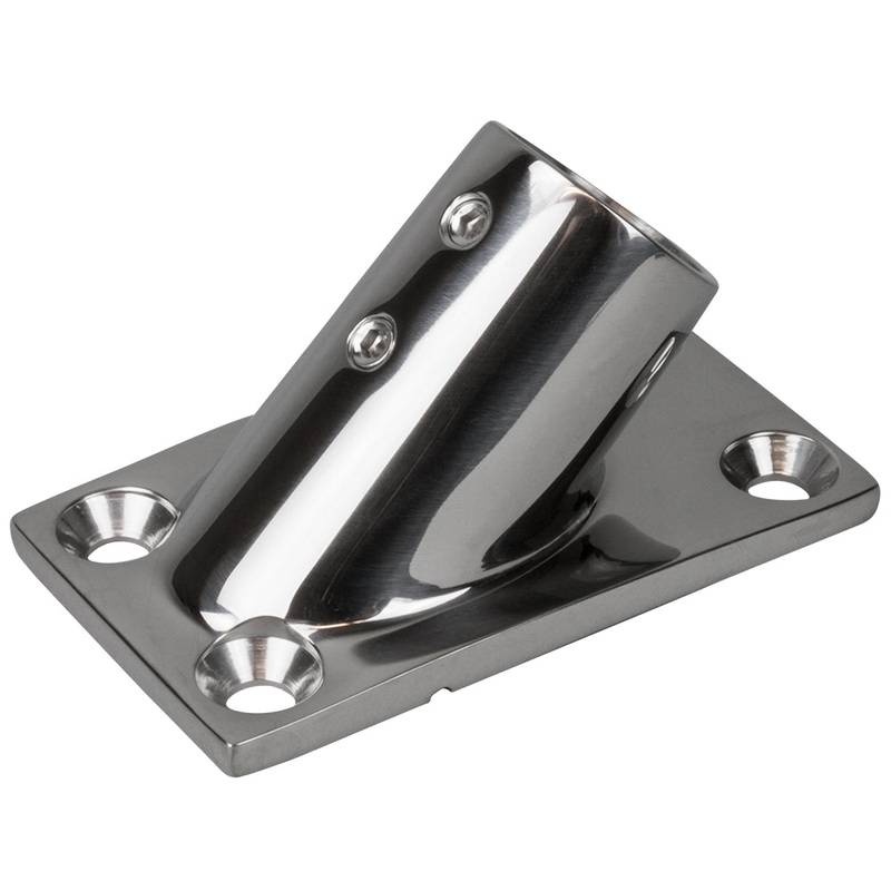 Sea-Dog Rail Base Fitting Rectangular Base 45 316 Stainless Steel – 3-1/4″ x 1-7/8″ – 1″ OD [281451-1]