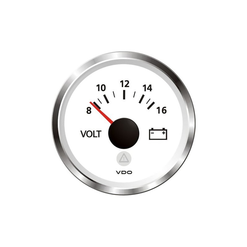 Veratron 52 MM (2-1/16″) ViewLine – Voltmeter 8 to 16V – White w/Chrome Bezel [A2C59514850]