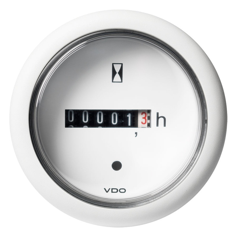 Veratron 52mm (2-1/16″) ViewLine Mechanical Hourmeter 0 to 99999.9 Hours – White Dial  Round Bezel [A2C59512454]