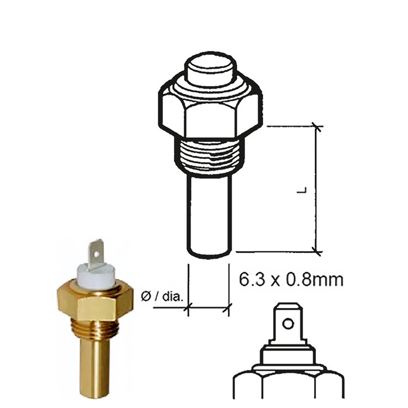 Veratron Coolant Temperature Sensor – 40C to120C – 5/8 -18UNF-3A Thread [323-801-001-008N]