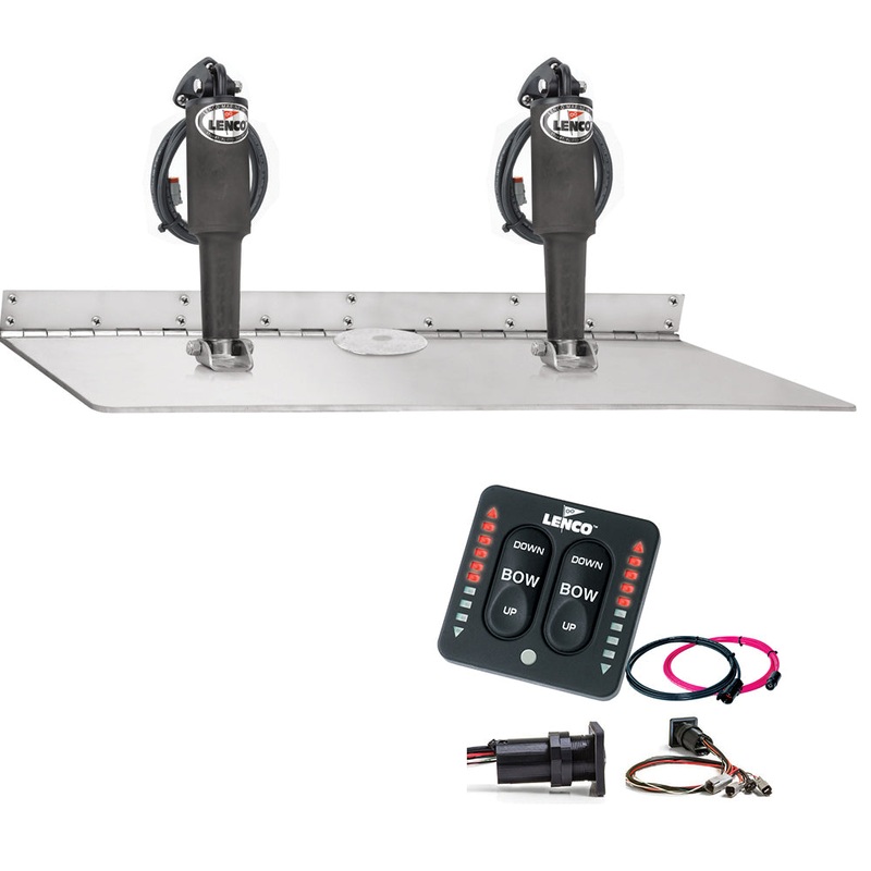 Lenco 16″ x 24″ Dual Actuator Super Strong Trim Tab Kit w/LED Indicator Switch Kit 12V [TT16X24SSI]