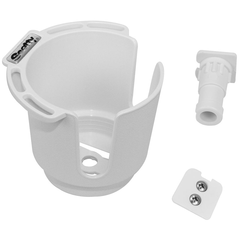 Scotty 311 Drink Holder w/Bulkhead/Gunnel Mount & Rod Holder Post Mount – White [311-WH]