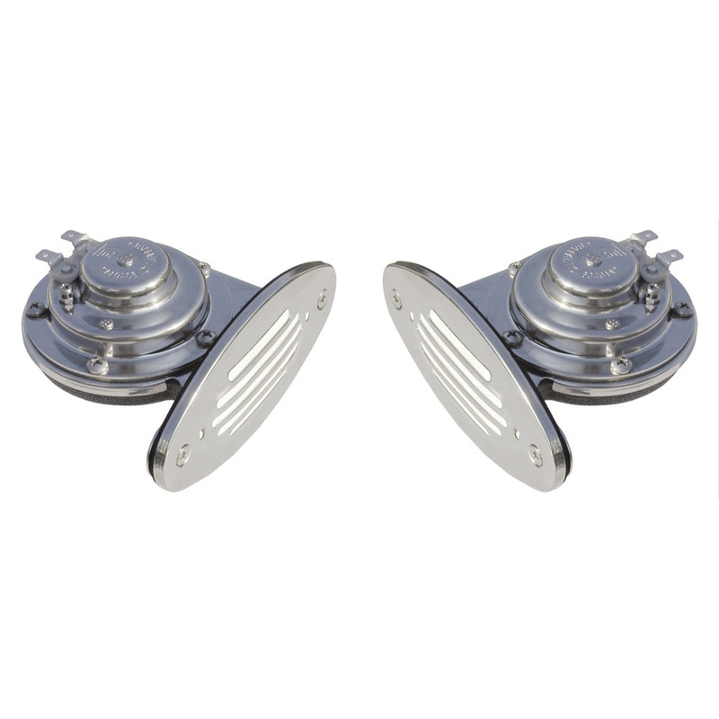 Schmitt  Ongaro Mini SS Dual Drop-In Horn w/SS Grills High  Low Pitch [10055]