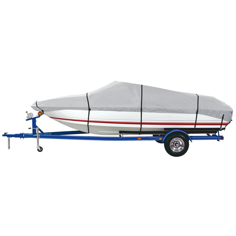 Dallas Manufacturing Co. 600 Denier Grey Universal Boat Cover – Model E – Fits 20′-22′ – Beam Width to 100″ [BC3121E]