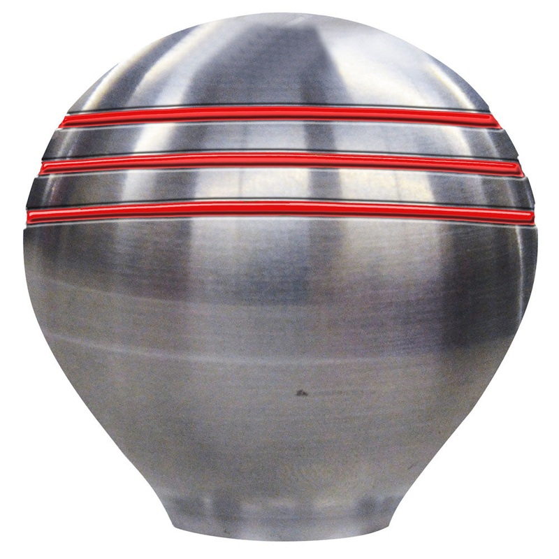Schmitt  Ongaro Throttle Knob – 1-” – Red Grooves [50020]