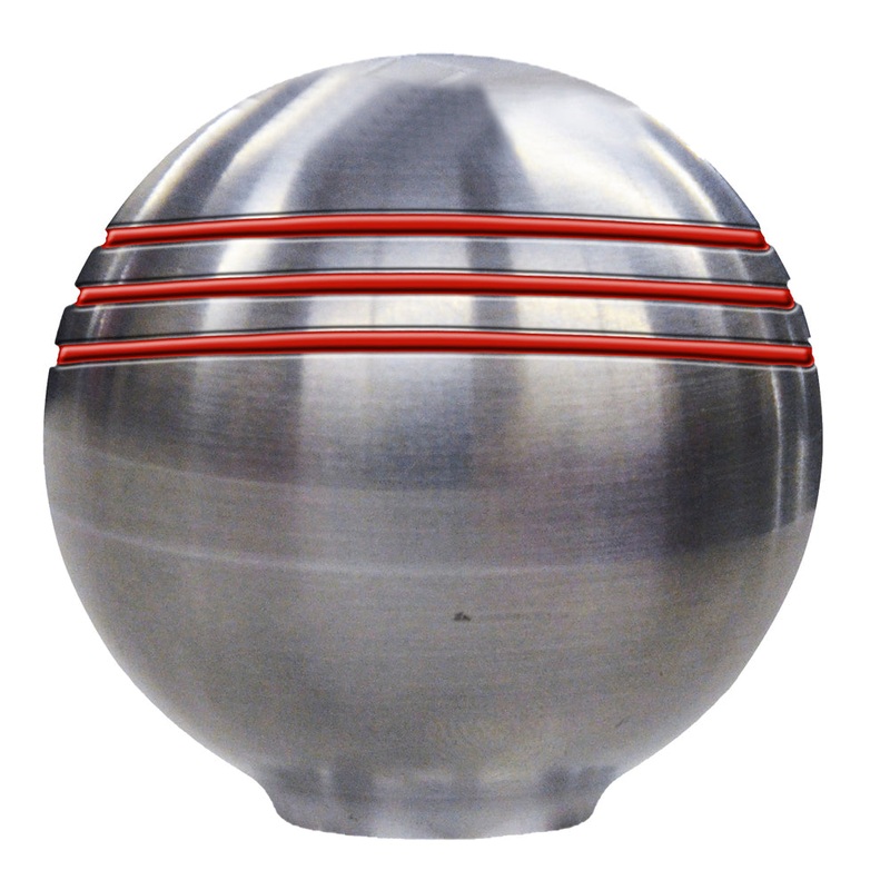 Schmitt  Ongaro Throttle Knob – 1-u215e” – Red Grooves [50044]