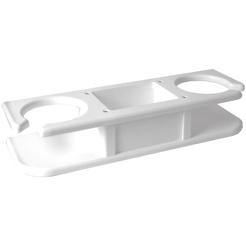 TACO 2-Drink Poly Holder w/Catch-All – White [P01-2000W]
