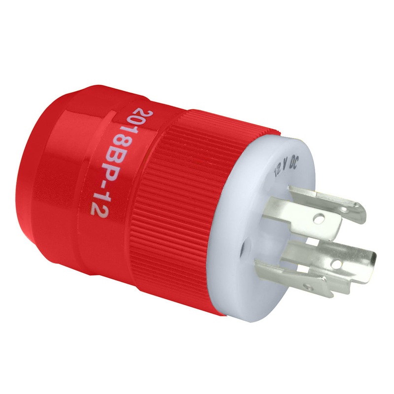 Marinco 2018BP-12 Locking Charger Plug (Male) – Red [2018BP-12]