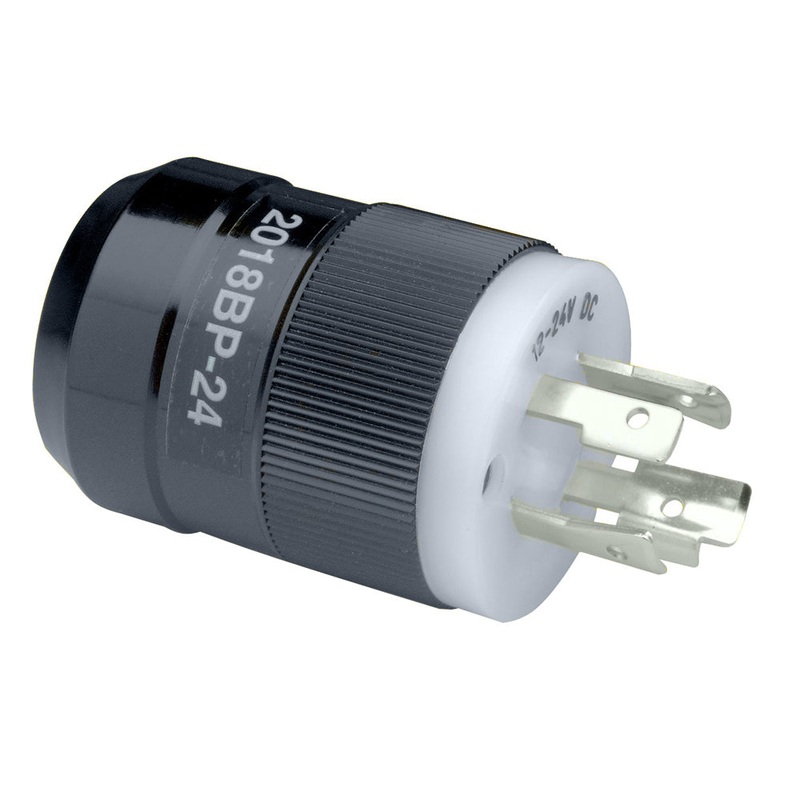 Marinco 2018BP-24 Trolling Motor Plug (Male) 12/24V – Black [2018BP-24]