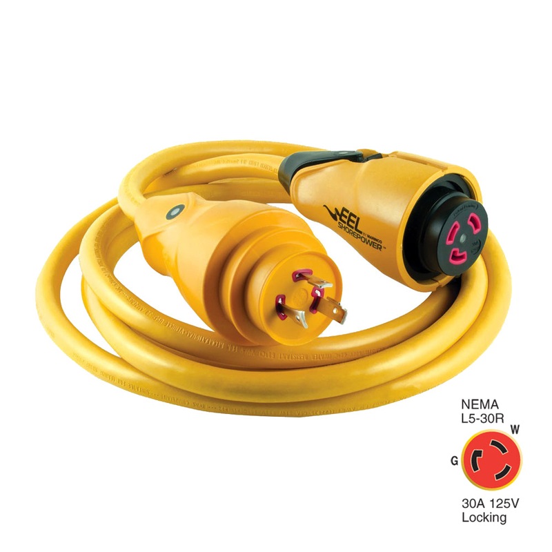 Marinco CS30-12 EEL 30A 125V Shore Power Cordset – 12′ – Yellow [CS30-12]