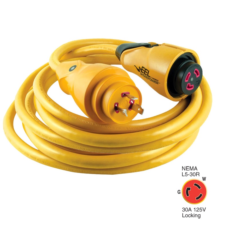 Marinco CS30-50 EEL 30A 125V Shore Power Cordset – 50′ – Yellow [CS30-50]