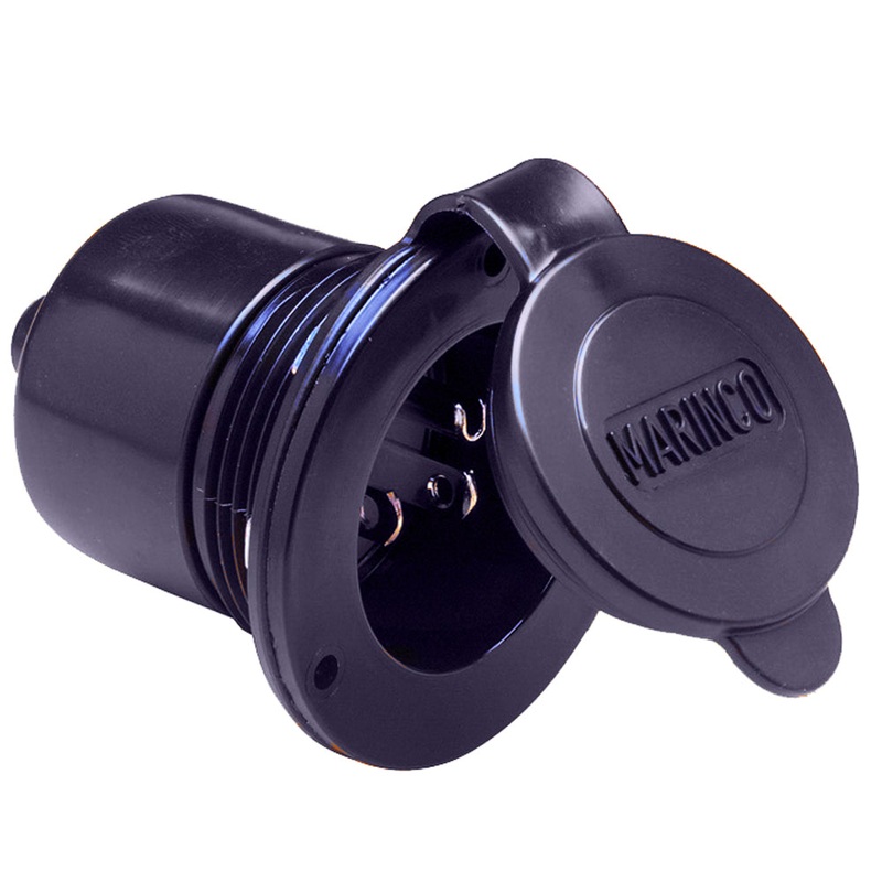 Marinco Marine On-Board Hard Wired Charger Inlet – 15Amp – Black [150BBI]