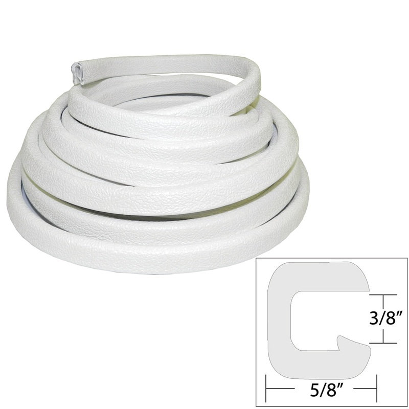TACO Flexible Vinyl Trim – 3/8″ Opening x “W x 25’L – White [V30-1312W25-1]