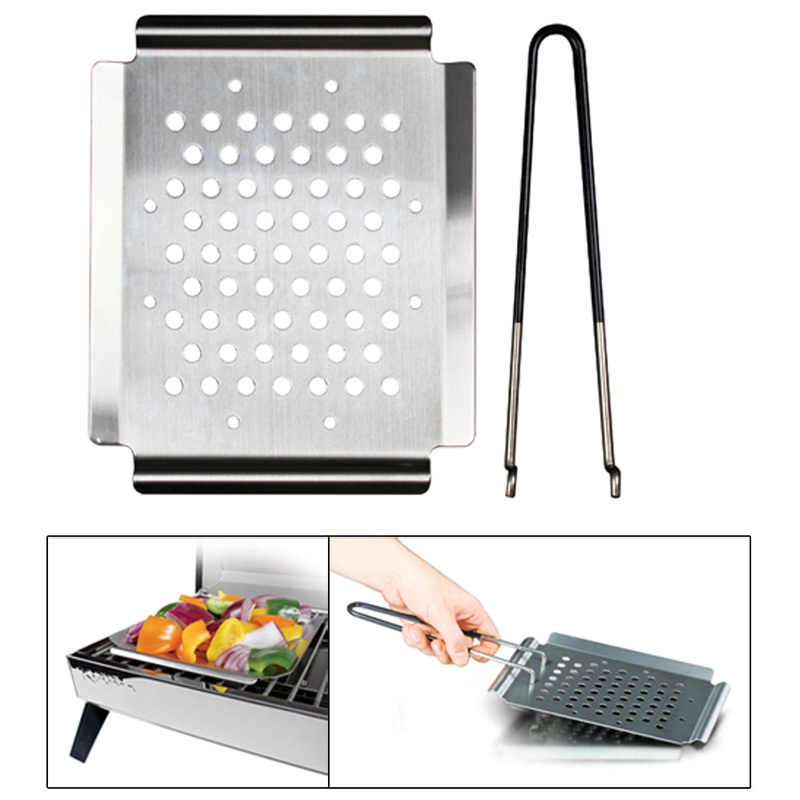 Kuuma Premium Fish & Veggie Tray w/Removable Handle – Stainless Steel [58380]