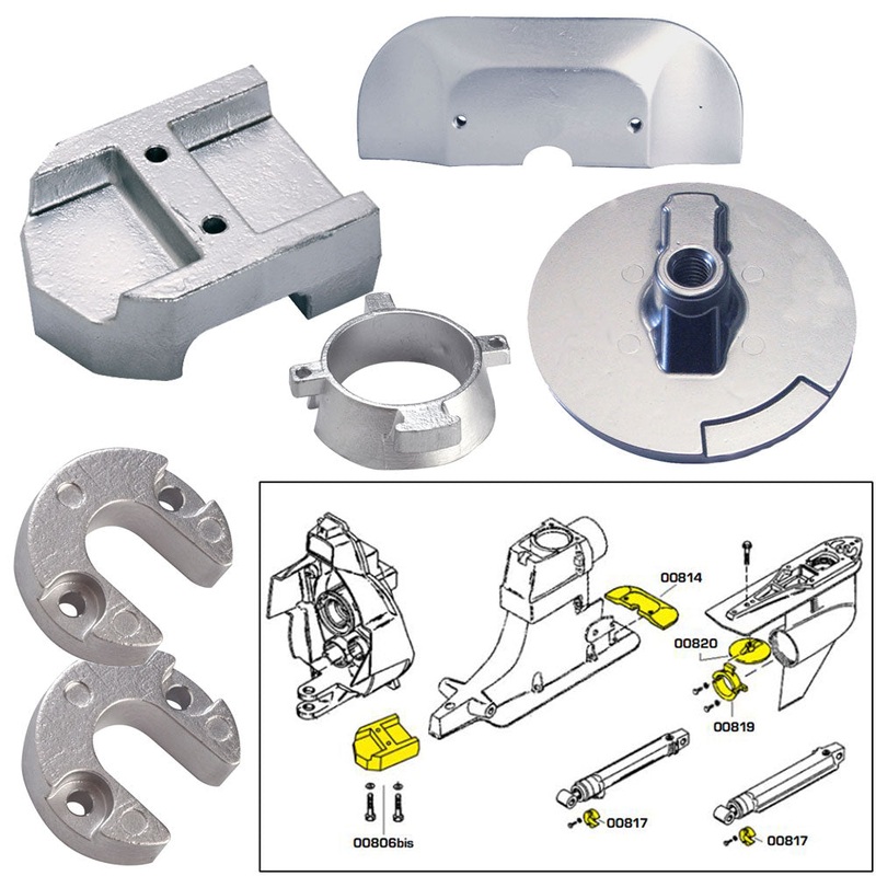 Tecnoseal Anode Kit w/Hardware – Mercury Alpha 1 Gen 2 – Aluminum [20801AL]