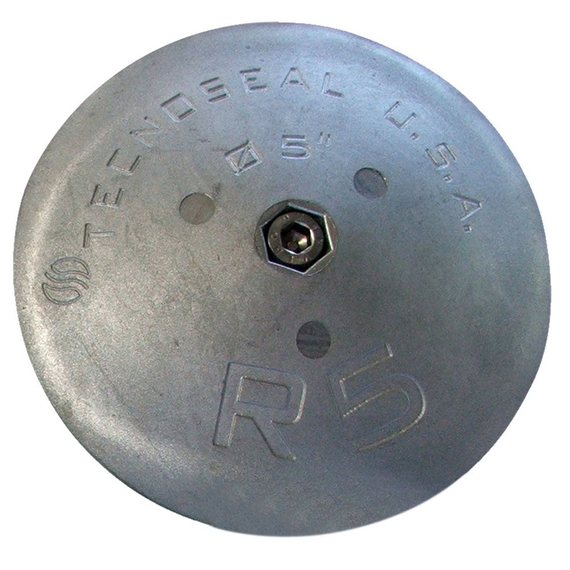 Tecnoseal R5 Rudder Anode – Zinc – 5″ Diameter x 7/8″ Thickness [R5]