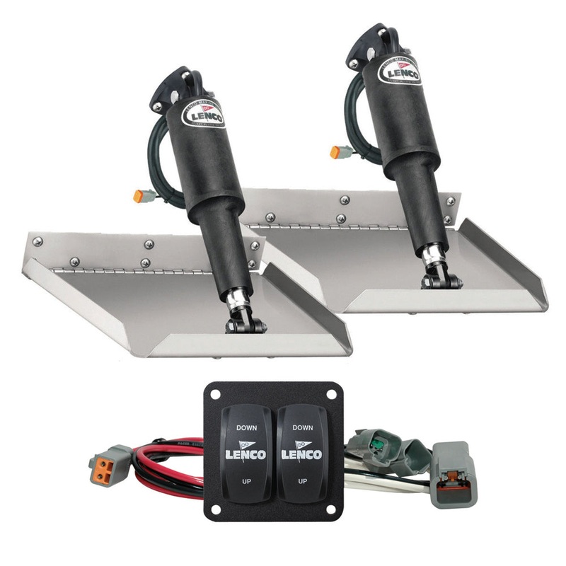 Lenco 12″ x 12″ Edge Mount Trim Tab Kit w/Double Rocker Switch Kit [15102-104]