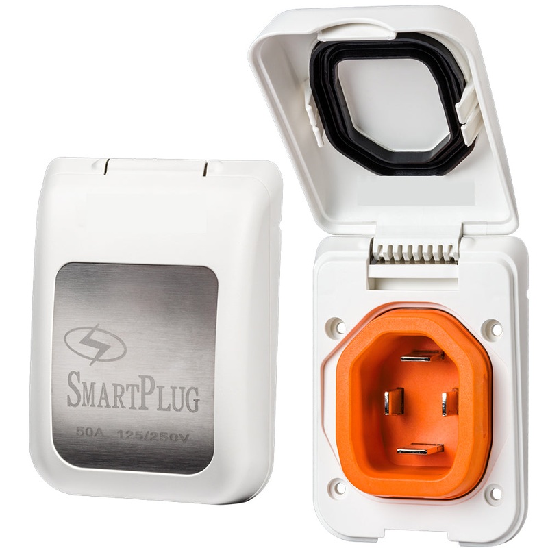 SmartPlug 50 Amp Non Metallic White Inlet – Boat  RV Side [BM50PW]