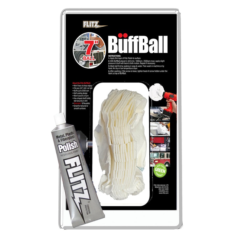 Flitz Buff Ball – Extra Large 7″ – White w/1.76oz Tube Flitz Polish [WB 201-50]