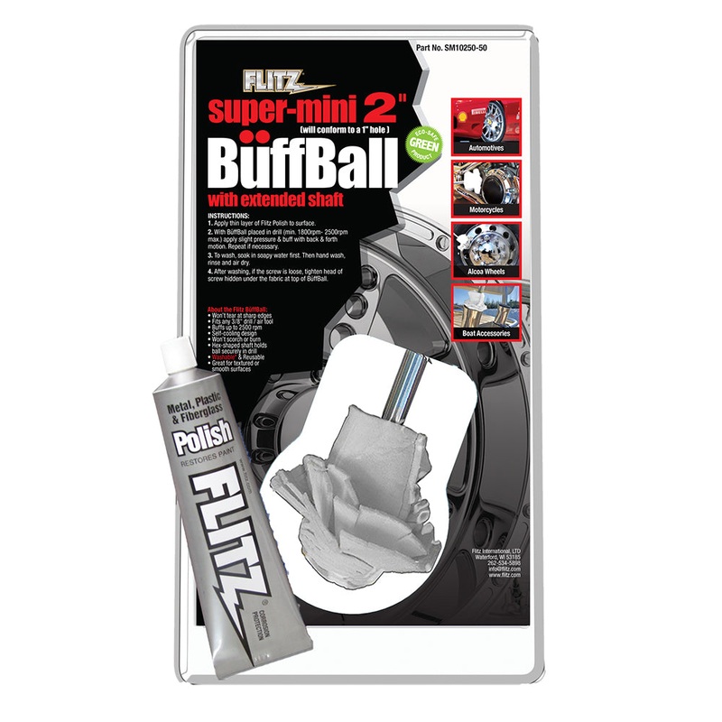 Flitz Buff Ball – Super Mini 2″ – White w/1.76oz Tube Flitz Polish [SM 10250-50]