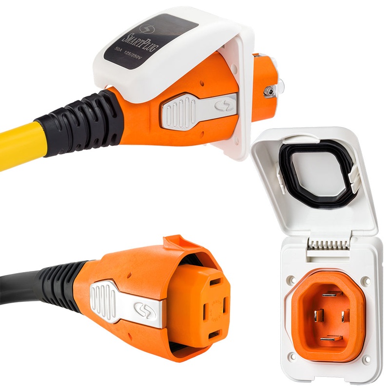 SmartPlug 50 Amp Non Metallic White Inlet  Plug Combo – Boat  RV [B50ASSYPW]